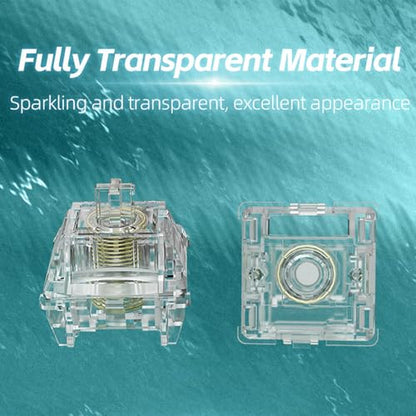 GATERON Magnetic Jade Max Linear Keyboard Switches(70PCS) | Factory Pre-lubed,Fully Transparent,Gold-plated Spring,Freely Setting Pre-Travel,compatible for Magnetic Gaming Keyboard