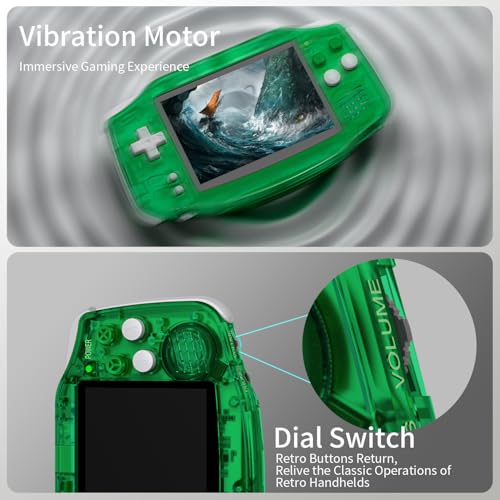 Anbenric RG34XX Retro Handheld Game Console Linux OS 3.4 Inch IPS 720*480 Screen 64G Card 5000+ Classic Games RG34XX H700 64-bit 3500mAh Battery Game Player Compatible with Bluetooth WiFi Green - style: RG34XX-Green