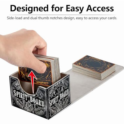 Strong Magnet Card Case Deck Box Mtg Card Box Playing Card Box Magic Deck Box Tcg Up to 200 Cards Creative Pattern Trading Card Storage Box for Collectible Card Games, A Black White Spirit Board - color: A Black White Spirit Board