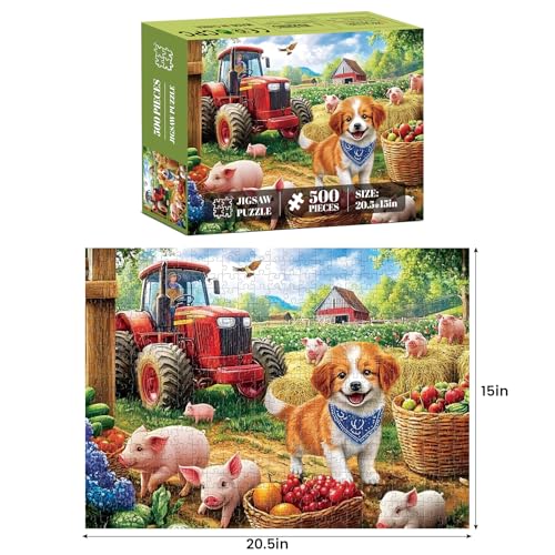 500 Piece Puzzles for Adults,Farm Dog Jigsaw Puzzles 500 Pieces | 500 Piece Puzzles for Adults,Farm Dog Jigsaw Puzzles 500 Pieces - style: Farm Dog