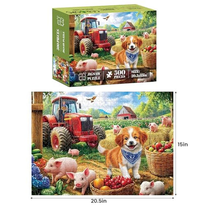 500 Piece Puzzles for Adults,Farm Dog Jigsaw Puzzles 500 Pieces | 500 Piece Puzzles for Adults,Farm Dog Jigsaw Puzzles 500 Pieces - style: Farm Dog