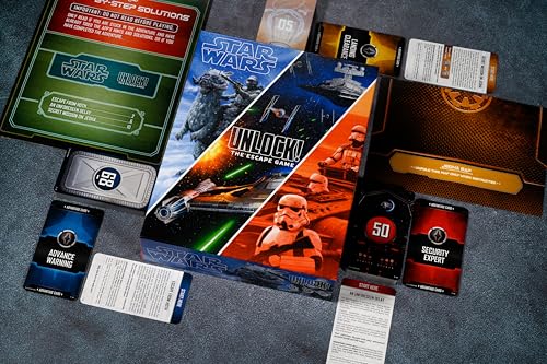 Asmodee Star Wars UNLOCK! The Escape Game - Embark on Epic Escape Room Adventures in a Galaxy Far, Far Away, Cooperative Game for Kids & Adults, Ages 10+, 1-6 Players, 1 Hour Playtime
