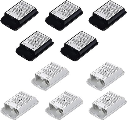 10 Pack Battery Pack Cover for Xbox360 Wireless Controller,Compatible with Xbox360 Wireless Controller Battery Cover Replacement(5×Black + 5×White) - color: 5pcs Black& 5pcs White
