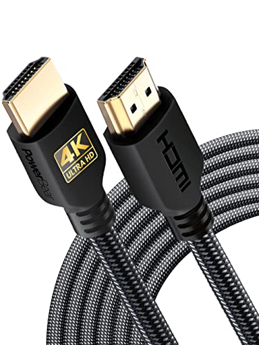 PowerBear 4K HDMI Cable 20 ft | Long Hdmi Cable, Braided Nylon & Gold Connectors, 4K @ 60Hz, Ultra HD, 2K, 1080P, ARC & CL3 Rated | for Laptop, Monitor, PS5, PS4, Xbox One, Fire TV, & More - size: 20ft