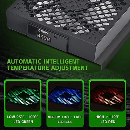 G-STORY Cooling Fan for Xbox Series S Auto 3 Speed Adjust Temp Display - Black - color: BLACK