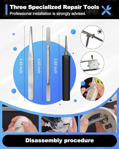 Joystick Replacement Kit for Oculus Quest 2/ 3 Controller, OLCLSS Accessories for Oculus Quest 2 Controller and Meta Quest 3 Controller, Joysticks, Thumbstick, Screwdriver, Tweezer & Pry Tool (13-in-1) - color: White-13-in-1