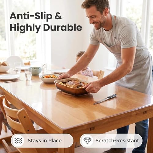Clear Table Cover Protector 15x15 Inch, 1.5mm Thick Heavy Duty PVC Table Pad, Heat Resistant & Waterproof Tablecloth, Cut to Fit Dining Table, Kitchen Counter & Desk, Game Day Watch Soccer Party - color: Clear Table Pads 1.5mm, size: 15" x 15"