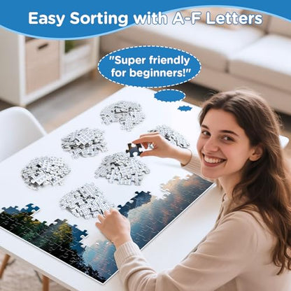Puzzles for Adults 500 Pieces,Sunrise Nature Jigsaw Puzzles 500 Pieces,Lake Mountain Puzzles 500 Pieces Adult Funny Puzzle with Letters on Back Colorful Premium Cardboard Puzzle Gift - style: Sunrise