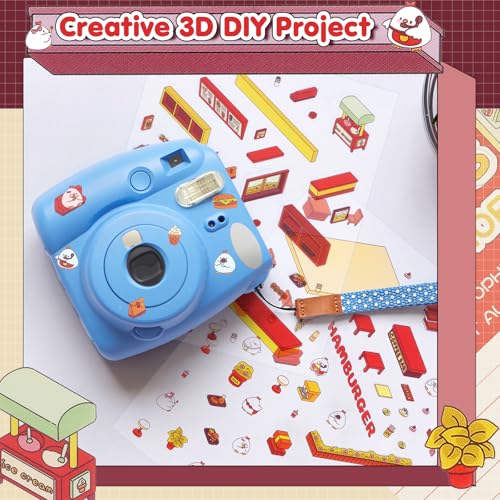 3D House Stickers,DIY Sticker Therapy for Adult Fun Cute Cartoon Stickers | Scene Make Your Own for MINI Room Scenes for MINIature Supermarket for Relief Stress Pass The Time (4 Pcs) - size: 4 Pcs Regular