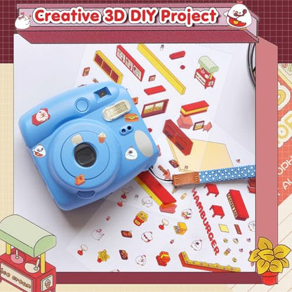 3D House Stickers,DIY Sticker Therapy for Adult Fun Cute Cartoon Stickers | Scene Make Your Own for MINI Room Scenes for MINIature Supermarket for Relief Stress Pass The Time (4 Pcs) - size: 4 Pcs Regular