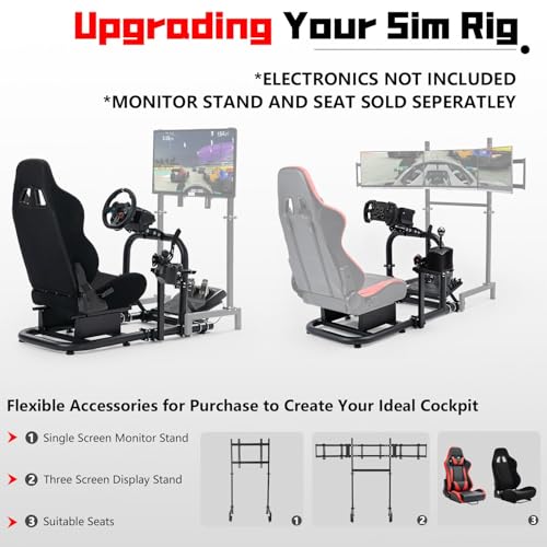 Dardoo G920 Gaming Simulator Cockpit Compatible with Logitech G27 G29 G923, for Fanatec, for Thrustmaster T300RSTXRW Base for PS4, for Xbox,for PC, Wheel Stand Without Wheel, Pedal, Handbrake and Seat