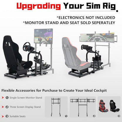 Dardoo G920 Gaming Simulator Cockpit Compatible with Logitech G27 G29 G923, for Fanatec, for Thrustmaster T300RSTXRW Base for PS4, for Xbox,for PC, Wheel Stand Without Wheel, Pedal, Handbrake and Seat