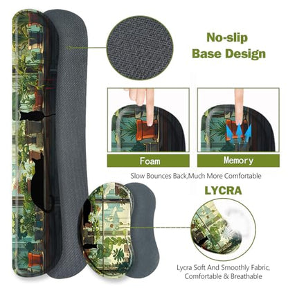 ToLuLu Extended Gaming Mouse Pad, Memory Foam Keyboard Mouse Wrist Rest Set | Large Desk Mat with Stitched Edges, Non-Slip Base Ergonomic Support Mousepad Home office, Cute Green Japanese Kawaii Cat - color: Cute Green Japanese Kawaii Cat