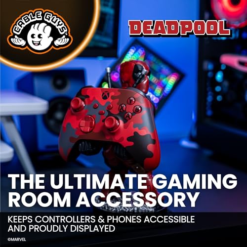 Cable Guys - Marvel Deadpool 3 Rear Repaint Gaming Accessories Holder & Phone Holder for Most Controller (Xbox, Play Station, Nintendo Switch) & Phones (iPhone, Samsung) - style: Deadpool Rear Repaint