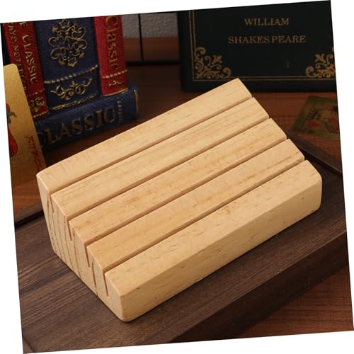 Wooden Playing Card Holder Sloped Design for Easy Access Viewing Nonslip Base Multi Display Stand for Games Collectors