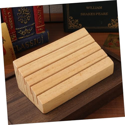 Wooden Playing Card Holder Sloped Design for Easy Access Viewing Nonslip Base Multi Display Stand for Games Collectors