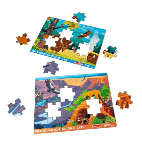 Melissa & Doug National Parks Yellowstone & Grand Canyon 24pc Jigsaw Puzzle Bundle for Boys and Girls Ages 3+