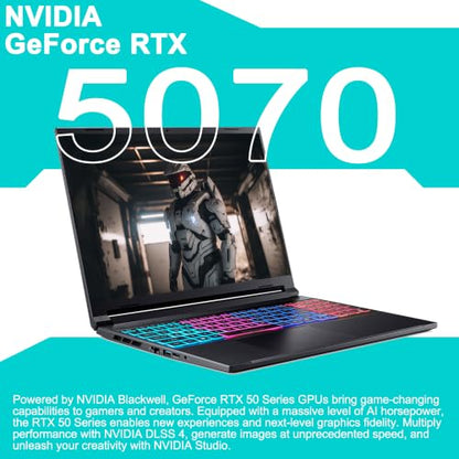 iCarp Customized Laptop Made with Acer Nitro V Slim Gaming AI Laptop 16" WQXGA 180Hz AMD 8-core Ryzen 7 260 (>i7-13700H) 16GB/32GB/64GB RAM 512GB/1TB/2TB/4TB SSD GeForce RTX 5070 798 Tops Win11 - style: Ryzen 7 260 + RTX 5070