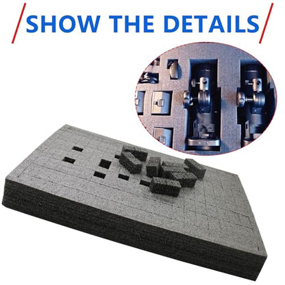 Foam Inserts for Cases 16 x 12 x 2 Inch Pick and Pluck Foam Insert | Fits for Board Game Pad Game Box Cases Storage Drawer Pad