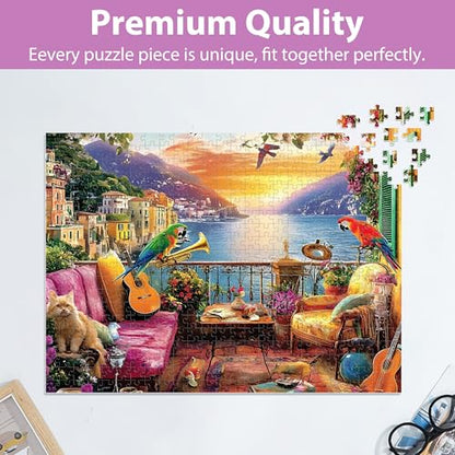 500 Piece Puzzles for Adults, Parrot Jigsaw Puzzle 500 Pieces for Adults Seniors, Nature Landscape Puzzles 500 Pieces for Adult, Holiday Party Gifts, Fun Challenging Family Games 20.5×15 in - style: Nature Puzzle
