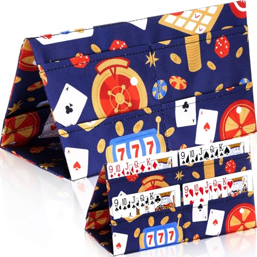 Eersida 2 Pack Bingo Card Holder for Pull Tabs Playing Card Holder Bingo Accessories Canasta Poker Bridge Family Game Night Supplies for Adults (Cute Style) - style: Cute Style