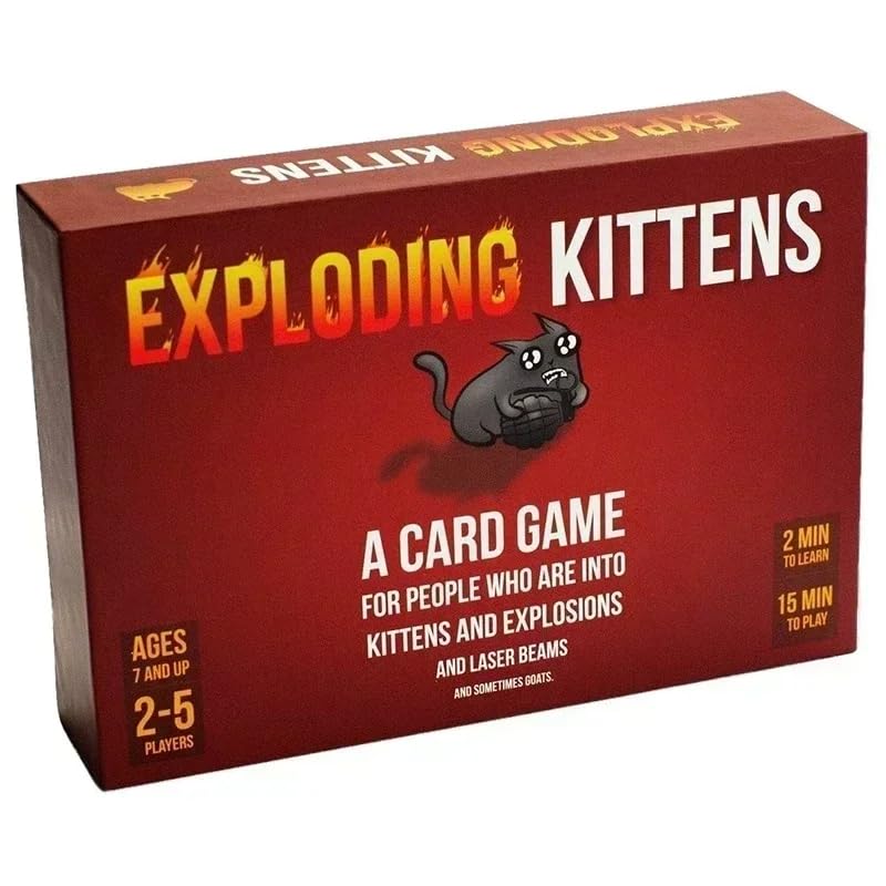 Exploding Kittens Original Edition - 2-5 Players - Ages 7+ - 15 Minutes to Play - High Stakes Card Game - Party Game, Family Game Night, Kid and Adult Card Game, Pack of 6 - style: Exploding Kittens (2-5 Players)