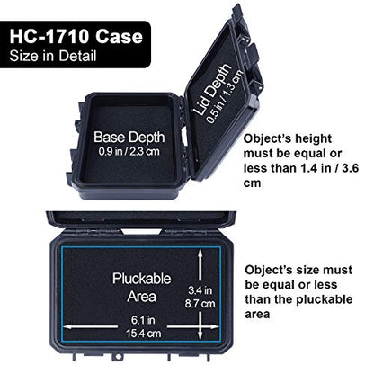 Lykus HC-1710 Mini Hard Case Dry Box with Foam Insert, Interior Size 6.54x3.94x1.46 inch, IP66 Splash-Proof