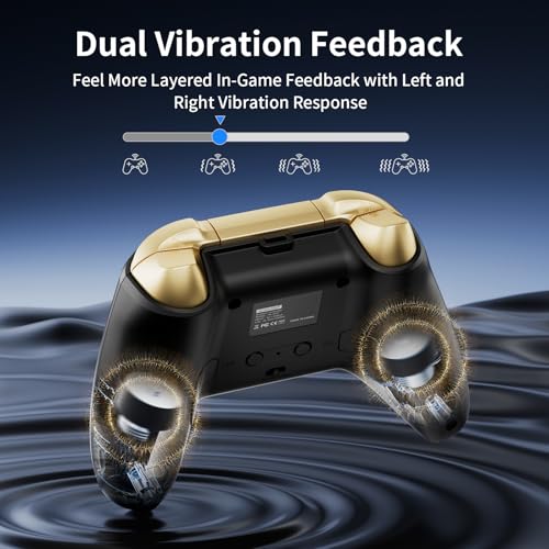 Aolion gaming N10 Wireless Controller Compatible with Switch/PC/iOS/Android, Hall Effect Joysticks, 1000Hz Polling Rate, Bluetooth/2.4G/Wired Gamepad, RGB Light, Back Buttons, Turbo, Motion Control