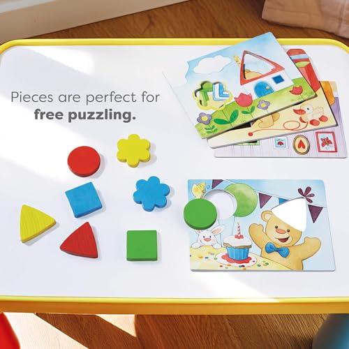 HABA My Very First Games – Teddy’s Colors & Shapes Educational Games & Toddler Activities with Wooden Pieces for Learning Colors, Shapes & Turn-Taking