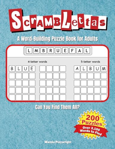 Scramblettas: A Word-Building Puzzle Book for Adults, 9 Letters Thousands of Words to Find