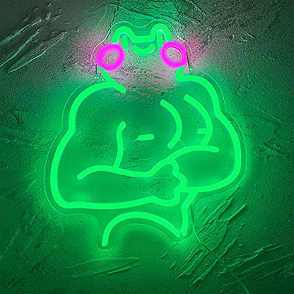 Fitness Frog Neon Sign - LED Muscle Frog Neon Light Sign 11.8x13 Inch Gym Room Wall Art USB Powered Gym Wall Decor Motivational Workout Room Home Office Art Christmas Birthday Gift - style: Muscle Frog