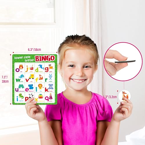 SpriteGru Alphabet Bingo Game, Uppercase/Lowercase/Number Bingo Game ABC and 123 Bingo Board Game for Kindergarten and Preschool Kids 4-8, Perfect for Classroom & At Home - style: ABC & 123 Bingo Game