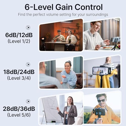 BOYA BOYALINK 2 Wireless Lavalier Microphone for iPhone/Camera/Android/PC | 3-in-1 RX, Mini Lapel Mic, 48kHz 24bit, 1000ft, 30h Use, 2 Level Noise reduction, Clip on Mic with USB-C/Lightning/3.5mm Plug