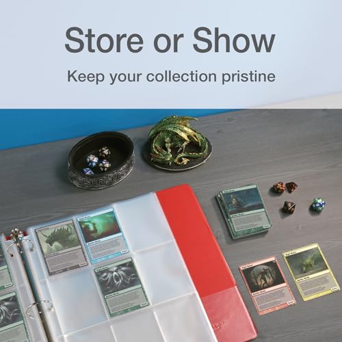 Oxford Poly Trading Card Sheets, Clear Double-Sided Card Sheets, Trading Card Sleeves, Card Sleeves for Binders, 100 PK, 2.5" x 3.5" Pockets (78780)