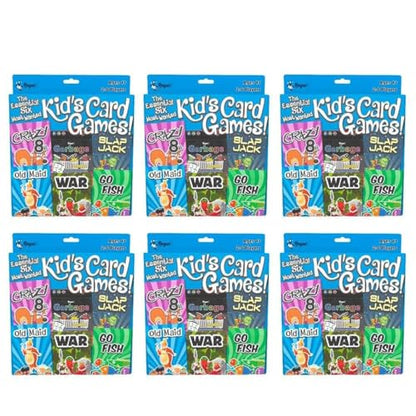 Regal Games Card Games for Kids - Go Fish, Crazy 8's, Old Maid, Slap Jack, Garbage Monsters, War - Simple & Fun Classic Family Table Game Sets (6 x 6) - color: Set of 36 Decks
