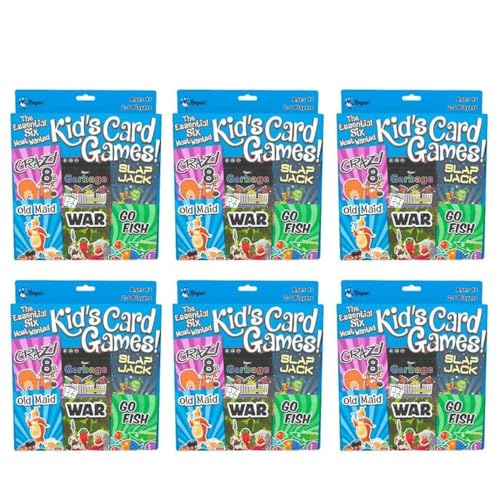 Regal Games Card Games for Kids - Go Fish, Crazy 8's, Old Maid, Slap Jack, Garbage Monsters, War - Simple & Fun Classic Family Table Game Sets (6 x 6) - color: Set of 36 Decks