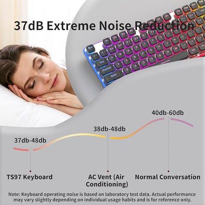 MAGEGEE Wireless Keyboard and Mouse Combo, 2.4G Full Size RGB Keyboard with 104 Keys, Rechargeable Wireless Mouse with 3 DPI, Ergonomic Computer Keyboard and Mouse Set for Windows Mac Laptop PC - color: Black