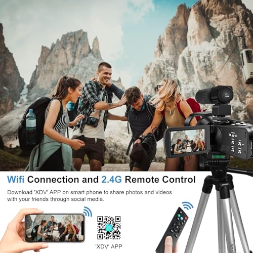 Acuvar 4K Video Camera Camcorder with 48MP – Vlogging Camera for YouTube, 60FPS, 18X Zoom, WiFi, Night Vision, Mic, Stabilizer, Tripod, 64GB Storage Kit - style: Premium Kit