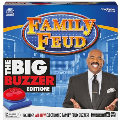 Spin Master Family Feud Big Buzzer Game, Amazon Exclusive “Buzz in” with The Electronic Buzzer Board Game for Hilarious Family Fun, Ages 8 and up - color: Includes Buzzer