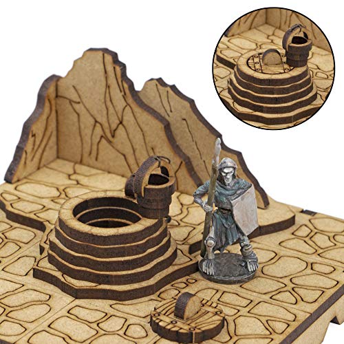 TowerRex Dungeon D&D Terrain, Tabletop Battle Map, DND Accessories, Set for Dungeons & Dragons, Pathfinder, Warhammer, Wargaming Terrain, TTRPG Scenery Kit for 28mm 32mm Miniatures