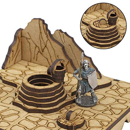 TowerRex Dungeon D&D Terrain, Tabletop Battle Map, DND Accessories, Set for Dungeons & Dragons, Pathfinder, Warhammer, Wargaming Terrain, TTRPG Scenery Kit for 28mm 32mm Miniatures