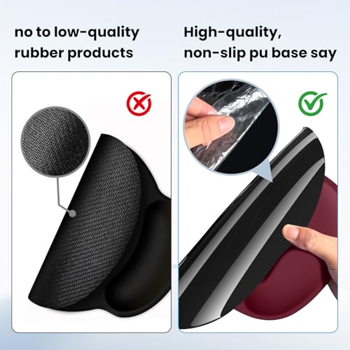 Mouse pad with Wrist Rest,Relieving Pain Memory Foam Computer pad, Ergonomic Desktop Mouse, Silicone Material Mouse pad, with Non-Slip PU Base (red) - color: red