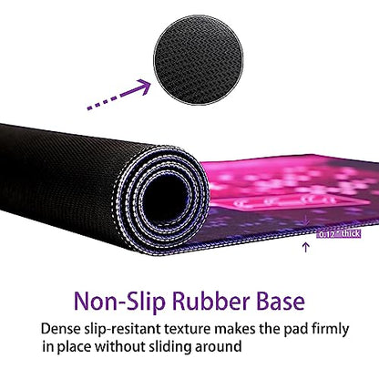Gaming Laptop Mouse Pad,Sea Wave Big Mice Pads PC Keyboard Waterproof and Non-Slip 31.5" x 11.9" 0.12" Thick XL,XXL Rubber Table Mat, Purple Cyberpunk City Night View - color: Japaese Anime, size: 31.5" x 11.9"