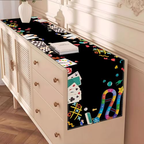Game Night Decorations Table Runner Kids Adults Board Game Birthday Party Home Kitchen Dining Table Decor