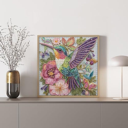 Hummingbird Diamond Art Puzzle for Adults 1000 Piece, PICKFORU Animal Puzzles Crystal Bird Jewel Art, Nature Garden Flower Jigsaw Puzzle - style: Hummingbird Diamond Puzzles