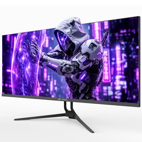 CRUA 34" Ultrawide Gaming Monitor 165Hz, UWQHD 3440x1440 IPS Computer Monitor, 21:9 Wide Screen, FreeSync, PIP/PBP, 120% sRGB, Built-in Speakers, HDMI 2.0 & DP 1.4, Wall Mount&Tilt Adjustable