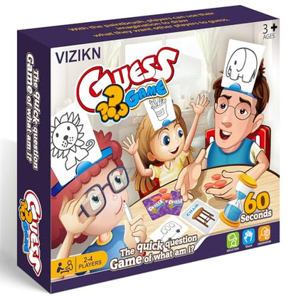 Headbands Game for Kids – Guessing Board Game to Boost Vocabulary, Critical Thinking, and Social Skills – Quick Question Family Game Night for 2–4 Players – Travel-Friendly Fun (Mixed Theme) - style: DIY Mixed