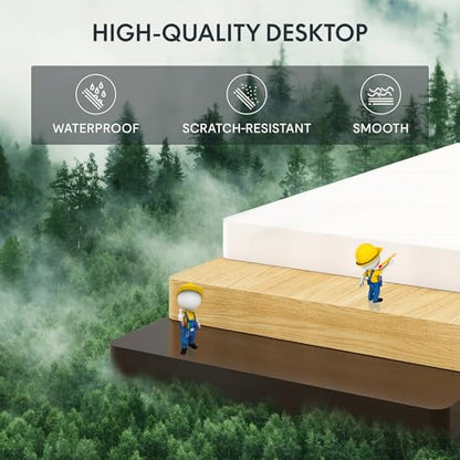 FLEXISPOT Standing Desk Electric Height Adjustable Desk with 40 x 24 Inch Splice Board, Home Office Computer Workstation, White Top + White Frame - color: White, size: 40"x24"