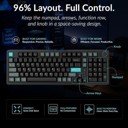 Keychron J3 HE Wireless Hall Effect Magnetic Switch Keyboard, 96% Layout with Numpad & Knob, Rapid Trigger, 1000Hz Polling Rate, Web Customizable RGB Keyboard for Mac Windows Linux