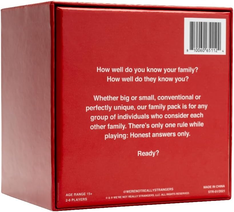WE'RE NOT REALLY STRANGERS Family Edition Card Game - 150 Conversation Cards for Adults, Teens, and Families - for a Fun & Memorable Family Game Night, Ages 15+, 2-6 Players - style: Family